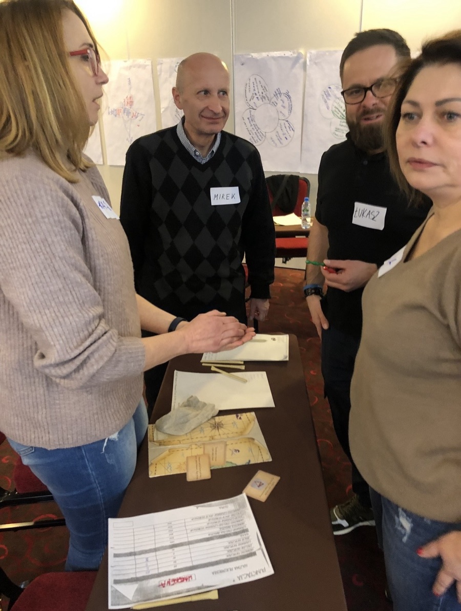 Uczestnicy warsztatu Key Training podczas gry zespołowej